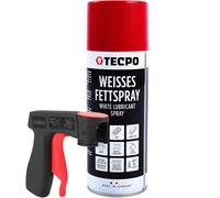 TECPO Grasa en aerosol blanco, 400 ml, grasa lubricante White Grease, spray de grasa blanca con alto efecto de fluencia, alta carga de presión para componentes móviles, protección contra la corrosión