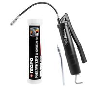 TECPO Grasa multiusos de alto rendimiento, complejo Li 2N-30, 1 x 400 g, con cartucho de prensa manual de larga duración, grasa para rodamientos, reduce la fricción y los golpes, grasa lubricante con