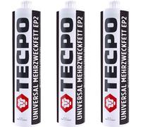 TECPO Grasa universal multiusos EP2, 3 unidades, 500 g, grasa de litio, uso universal, resistente a la temperatura, resistente al agua