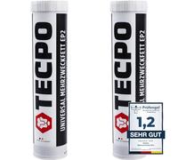 TECPO Grasa universal multiusos EP2 400 g, cartucho de grasa de litio, grasa universal, lubricación de coche, resistente al agua, grasa de litio KP2K-30 (2 x 400 g)