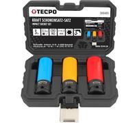 TECPO Juego de llaves de vaso para llantas de aluminio, 3 piezas, 17 mm, 19 mm, 21 mm