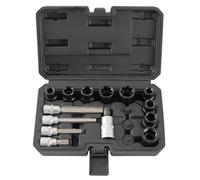 TECPO Juego de llaves de vaso para pinza de freno, 17 piezas, juego de herramientas compatibles con Audi, BMW, Ford, Mercedes, Opel, Porsche, VW