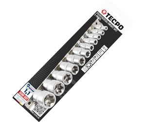 TECPO Juego de llaves de vaso Torx de 1/4 y 3/8 pulgadas, llaves de vaso E4, E5, E6, E7, E8, E10, E11, E12, E14, E16, E18, E20