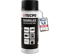 TECPO Pintura térmica en aerosol, 1 x 400 ml pintura para pinzas de freno, pintura de escape, resistente al calor, secado rápido, negro mate, protege contra la oxidación