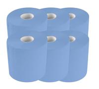 TECPO Rollo de papel de limpieza, 500 hojas, 2 capas, perforado, absorbente, rollo de papel de limpieza, paños de limpieza, papel de limpieza para comercios (6 x 500 hojas)