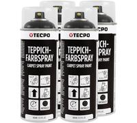 TECPO Spray de pintura para alfombras, 4 x 400 ml, color antracita, para alfombras, alfombrillas de coche, tejido de goma, plástico, tratamiento interior
