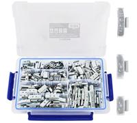 TECPO Surtido de 225x contrapesos, 5-30g pesos adhesivos y contrapesos de riel adhesivo para llantas de acero