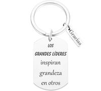Tecreo Llavero Inspiracional en Español, Los Grandes Líderes, Regalos de llavero para líderes, Jefes, Regalos de cumpleaños, Regalos de Jubilación del Jefe, Regalos de Salida de Colegas