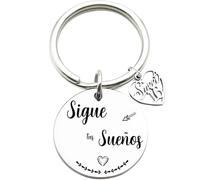 Tecreo Llavero Inspiracional 'Sigue tus Sueños', 30 mm, Plata, Regalo de Cumpleaños 16 para Niñas, llavero Regalo para Hija, Nieta, Hermana, Amiga