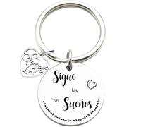 Tecreo Llavero Inspiracional 'Sigue tus Sueños', 30 mm, Plata, Regalo de Cumpleaños 18 para Niñas, llavero Regalo para Hija, Nieta, Hermana, Amiga