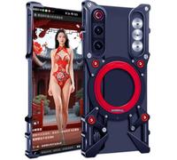 TECSHINE Carcasa de Teléfono Móvil para Nubia Redmagic 10 Air, Funda para ZTE Red Magic 10 Air, Estuche con Marco Metálico, Monstruo Mecánico, Armadura -Negro