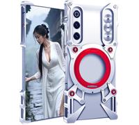 TECSHINE Carcasa de Teléfono Móvil para Nubia Redmagic 10 Air, Funda para ZTE Red Magic 10 Air, Estuche con Marco Metálico, Monstruo Mecánico, Armadura -Plateado