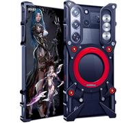 TECSHINE Carcasa de Teléfono Móvil para Nubia Redmagic 10S Pro, Funda para ZTE Red Magic 10S Pro+, Estuche con Marco Metálico, Armadura -Negro