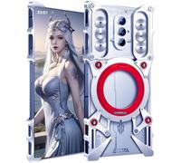 TECSHINE Carcasa de Teléfono Móvil para Nubia Redmagic 8S Pro, Funda para ZTE Red Magic 8S Pro+, Estuche con Marco Metálico, Armadura -Plateado