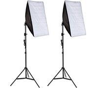 tectake 2X Kit de Softbox Iluminación Fotografía, Soporte Trípode Extensible, Luz Continua, 18 W 6500 K, Uso Universal, Foto Video Portaretratos, con Bolsa de Transporte
