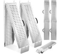 tectake® 2X Rampas para Coches Plegable, Rampa para Moto, Bicicleta, Sillas de Ruedas, Carga 200kg Cada Una, con Mecanismo de Bloqueo y Asas Ergonómicas, Superficie Antideslizante (166 cm)