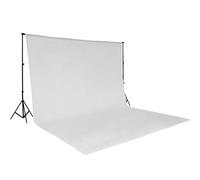 TecTake 800164 Set Estudio Fotografico Soporte Fondos Fotografia Tejido de fondo 6 x 3 m + Bolsa protectora (Blanco | No. 400780)