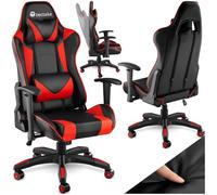TecTake 800728 Silla Racing de Oficina Sillon de despacho Ejecutivo Estudio giratoria (Negro-Rojo | no. 403207)