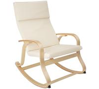 TecTake 801034 - Mecedora Roca de Madera de Abedul 150kg, Silla Mecedora, Oscilante, Sillón Ergonómico para Balanceo (Beige)