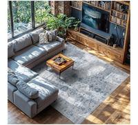 TecTake® Alfombra de Salón Moderna, Diseño Oriental, Antideslizante, Lavable, de Pelo Corto Extra Suave, Alfombra Salon, Alfombras Dormitorio, Alfombra Lavable Lavadora - 340 x 240 cm Azul