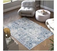 TecTake® Alfombra de Salón Moderna, Diseño Oriental, Antideslizante, Lavable, de Pelo Corto Extra Suave, Alfombra Salon, Alfombras Dormitorio, Alfombra Lavable Lavadora - 230 x 160 cm Azul
