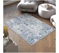 TecTake® Alfombra de Salón Moderna, Diseño Oriental, Antideslizante, Lavable, de Pelo Corto Extra Suave, Alfombra Salon, Alfombras Dormitorio, Alfombra Lavable Lavadora - 170 x 120 cm Azul