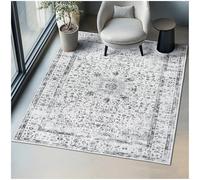 TecTake® Alfombra Pelo Corto y Diseño Vintage, Mullida, Suave y Resistente, Lavable a Máquina, Base de Plástico TPE Antideslizante, Ideal para Salón, Dormitorio, Habitación Matrimonio - 200x274 cm