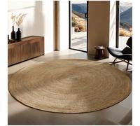 TecTake® Alfombra Trenzada Estilo Boho para Interior y Exterior, Alfombra Yute, Alfombras Salones, Alfombras Salon Grandes, Decoracion Salon - Yute Hecho a Mano Ø 200 cm