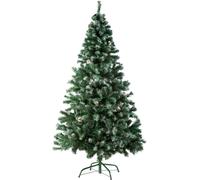 Tectake Árbol de Navidad artificial con piñas y soporte metálico 180cm, verde