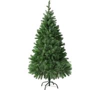 Tectake Árbol de navidad artificial con soporte metálico, verde