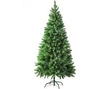 Tectake Árbol de navidad artificial con soporte metálico, verde