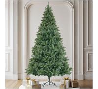 tectake® árbol de Navidad Artificial Realista, Montaje rápido, decoración Navidad hogar, Abeto navideño frondoso con Soporte metálico, arbol de Navidad Ideal para Adornos Navidad - 210 cm Verde