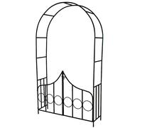 Tectake - Arco para enredaderas de acero con puertas Soporte firme y estable para sus plantas Dos puertas con cierre Resistente al Exterior
