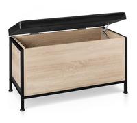 tectake® Arcon Acolchado Estilo Industrial, Puff Almacenaje, Baul Almacenaje Dormitorio, Mueble Salon, Decoracion Habitacion - 81,5 x 41,5 x 50,5 cm Madera Industrial Clara, Roble Sonoma