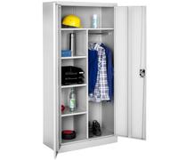 TecTake® Armario Archivador Metálico de Oficina, 6 Cajones y Barra, Puertas Bloqueables, Acero Calidad, Mueble Oficina, Candado Seguridad, Armario Almacenaje, Estanterías Metálicas - 180x80x40cm Gris