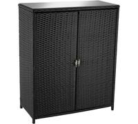 Tectake Armario de jardín marco de aluminio 84,5 x 40,5 x 103,5 cm negro