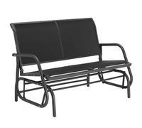 TecTake® Balancín Banco Exterior, Estructura Acero Revestida, Sofá Duradero, Tumbona, Sillón Balancín, Montaje Sencillo, Muebles Terraza - Negro