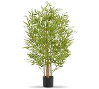 tectake® Bambu Artificial, Planta Artificial Realista con Hojas Densas, Ideal para Decoración Hogar, Arbol Artificial Interior Fácil de Limpiar, Plantas Artificiales Decorativas - 120 cm de Alto