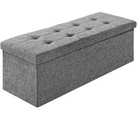 Tectake Banco-arcón plegable y con almacenaje, 110 x 38 x 38 cm, gris claro