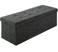 Tectake Banco-arcón plegable y con almacenaje, 110 x 38 x 38 cm, gris oscuro