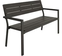 Tectake Banco de jardín 2 plazas 128 x 59 x 88 cm gris oscuro