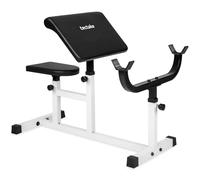 tectake® Banco Musculación, Banco de Pesas para Barra Gimnasio, Estructura de Acero Resistente, Asiento y Apoyabrazos Ajustables - Carga Máxima: 150 Kg