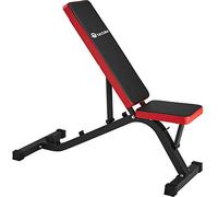 TecTake Banco de pesas banco inclinado | Respaldo ajustable a 4 niveles, Asiento ajustable a 2 niveles | (largo x ancho x alto): 116 x 51 x 122 cm | hasta 250 kg
