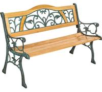 Tectake Banco para jardín de madera y hierro fundido 124x60x83cm, marrón
