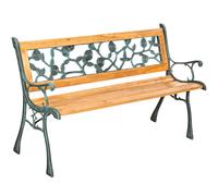 Tectake - Banco para jardín para 2 personas, Hecho de madera y hierro fundido, Estable y robusto, Con capacidad de carga de 250 kg, Resistente y de fácil montaje, Madera natural lacada