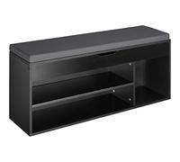 TecTake® Banco Zapatero con Gran Espacio de almacenaje, 9 Pares de Zapatos, Acolchado, Estructura Estable, estanteria Zapatero, Mueble Entrada recibidor- Negro