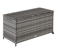 Baúl de almacenaje Kuusamo con estructura de aluminio y ruedas 297 l, 117x54x64cm - gris