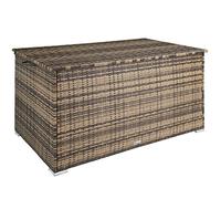 TecTake Baúl de Almacenaje Exterior con 750 l de Capacidad, Arcón Exterior Atemporal de Poli ratán Resistente con Forro Interior Extraíble, Cofre para Jardín Exterior o Terraza - Natural