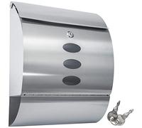 tectake Buzón de Correo con Cerradura, Compartimento para Periódicos, Montaje en Pared, Acero Inoxidable, Correo Postal Cartas Exterior, incl. Llaves (Tipo 2)