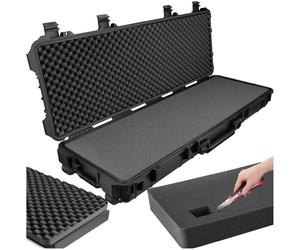 tectake® Caja de Armas largas, Maletin para Rifle, Armas, Carcasa Rígida, Airsoft Armas, Caza, Escopeta de Perdigones, Carabina, Francotirador - Negro